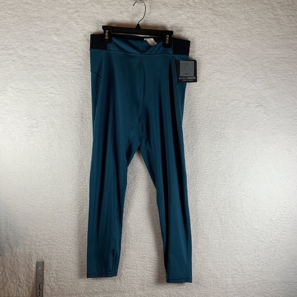 Cycle House Pants Women's XL Blue Coral Stretch Elastic Waist‎ Leggings 6944